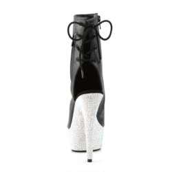 Pleaser BEJEWELED-1018DM-6 Black Vegan Leather Silver