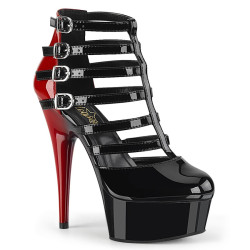 Pleaser DELIGHT-695 Black-Red Patent Sale Women