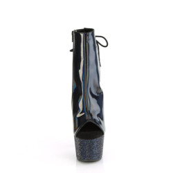 Pleaser BEJEWELED-1018DM-7 Black Hologram Patent Strass