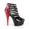 Pleaser DELIGHT-695 Black-Red Patent Sale Women