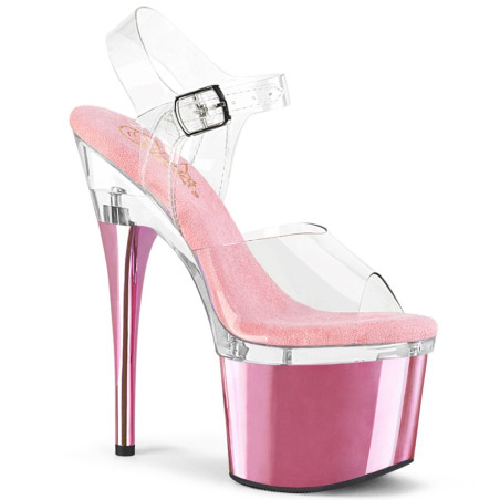 Pleaser ESTEEM-708 Transparent Rose Chrome Sale Women