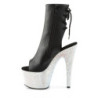 Pleaser BEJEWELED-1018DM-7 Black Vegan Leather Silver