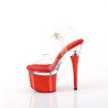 Pleaser ESTEEM-708 Transparent Red Chrome Sale Women