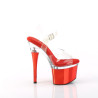 Pleaser ESTEEM-708 Transparent Red Chrome Sale Women