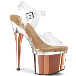 Pleaser ESTEEM-708 Transparent Rose Gold Chrome Sale