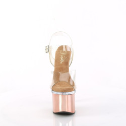 Pleaser ESTEEM-708 Transparent Rose Gold Chrome Sale