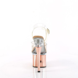 Pleaser ESTEEM-708 Transparent Rose Gold Chrome Sale