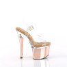Pleaser ESTEEM-708 Transparent Rose Gold Chrome Sale