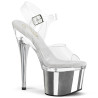 Pleaser ESTEEM-708 Transparent Silver Chrome Heeled Women