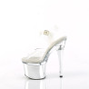 Pleaser ESTEEM-708 Transparent Silver Chrome Heeled Women