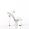 Pleaser ESTEEM-708 Transparent Silver Chrome Heeled Women