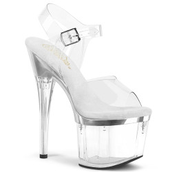 Pleaser ESTEEM-708 Transparent Silver Chrome Sale Women