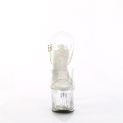 Pleaser ESTEEM-708 Transparent Silver Chrome Sale Women