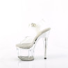 Pleaser ESTEEM-708 Transparent Silver Chrome Sale Women