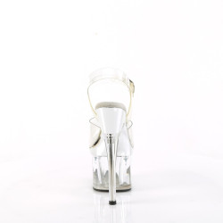 Pleaser ESTEEM-708 Transparent Silver Chrome Sale Women
