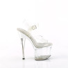 Pleaser ESTEEM-708 Transparent Silver Chrome Sale Women