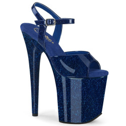Pleaser FLAMINGO-809GP Blue Glitter Patent Sale Women