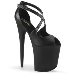 Pleaser FLAMINGO-821 Black Vegan Leather Sale Women