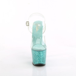Pleaser LOVESICK-708SG Transparent Baby Blue Glitter