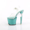 Pleaser LOVESICK-708SG Transparent Baby Blue Glitter