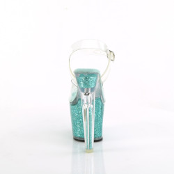 Pleaser LOVESICK-708SG Transparent Baby Blue Glitter