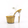 Pleaser LOVESICK-708SG Transparent Gold Glitter Strass