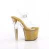 Pleaser LOVESICK-708SG Transparent Gold Glitter Strass