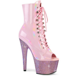 Pleaser LOVESICK-708SG Transparent Pink Glitter Strass