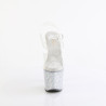 Pleaser LOVESICK-708SG Transparent Silver Glitter Stras