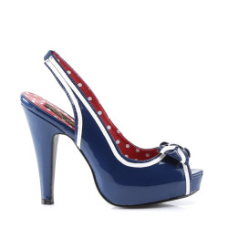 Pin Up Couture BETTIE-05 Blue Patent Sale Women