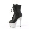 Pleaser BEJEWELED-1021-7 Black Vegan Leather Silver