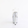 Pleaser LOVESICK-708SG Transparent Silver Glitter Stras