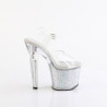 Pleaser LOVESICK-708SG Transparent Silver Glitter Stras