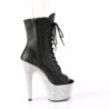 Pleaser BEJEWELED-1021-7 Black Vegan Leather Silver