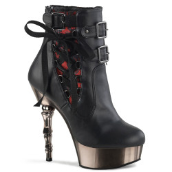 Demonia MUERTO-1030 Black Vegan Leather Pewter Chrome