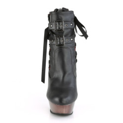 Demonia MUERTO-1030 Black Vegan Leather Pewter Chrome