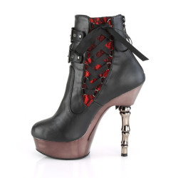Demonia MUERTO-1030 Black Vegan Leather Pewter Chrome
