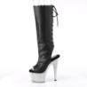 Pleaser BEJEWELED-2018-7 Black Vegan Leather Silver