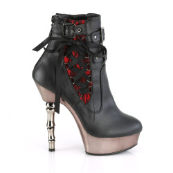 Demonia MUERTO-1030 Black Vegan Leather Pewter Chrome