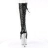 Pleaser BEJEWELED-2018-7 Black Vegan Leather Silver