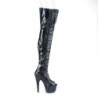 Pleaser BEJEWELED-3011-7 Black Hologram Patent Strass