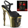 Pleaser RAPTURE-809-LT Black Vegan Leather Satin Brass