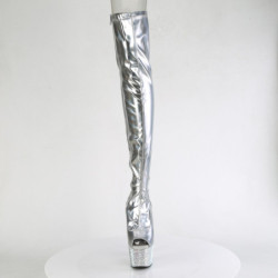 Pleaser BEJEWELED-3011-7 Silver Hologram Patent Strass