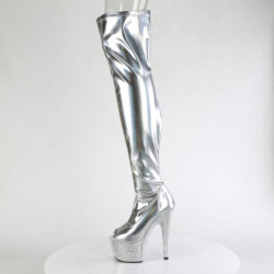 Pleaser BEJEWELED-3011-7 Silver Hologram Patent Strass