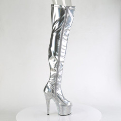 Pleaser BEJEWELED-3011-7 Silver Hologram Patent Strass