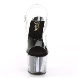 Pleaser SKY-308G-T Transparent Black Glitter Sale Women