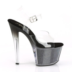 Pleaser SKY-308G-T Transparent Black Glitter Sale Women