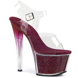 Pleaser SKY-308G-T Transparent Berry Glitter Sale Women