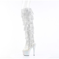 Pleaser BEJEWELED-3019C-RSF Fringes Thigh High Boots