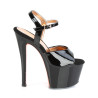 Pleaser SKY-309TT Black Patent Rose Gold Chrome Sale